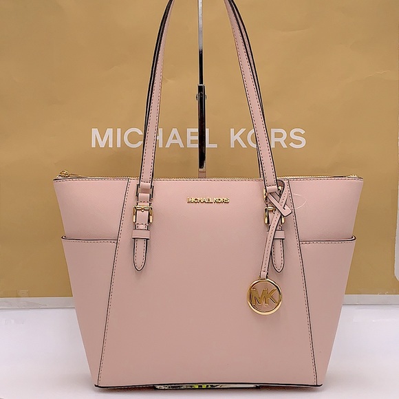 Michael Kors Handbags - MICHAEL KORS CHARLOTTE LARGE TOP ZIP POWDER BLUSH